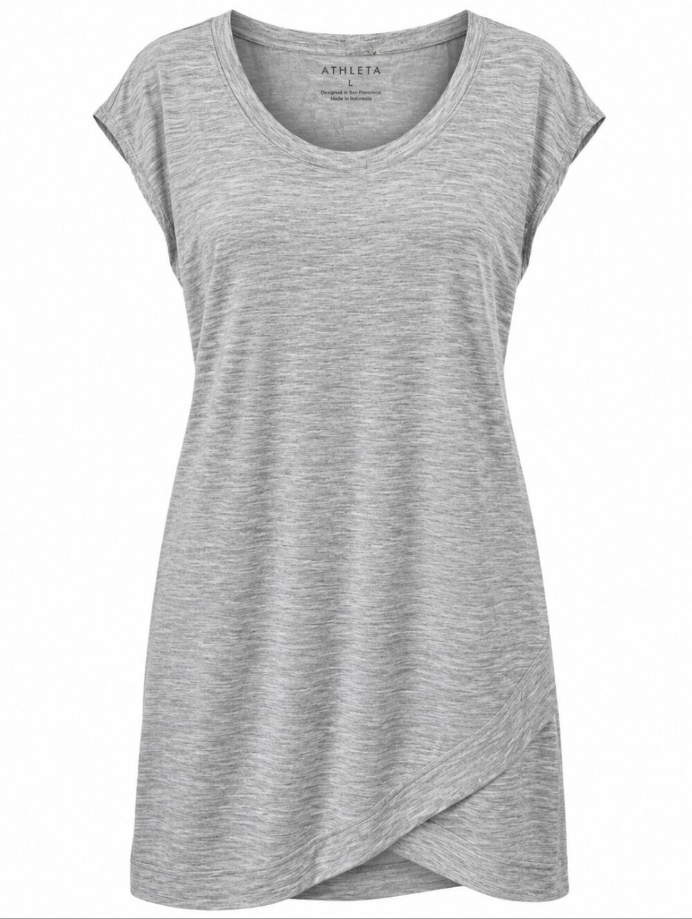 ATHLETA | Beyond Soft Criss Cross Tulip Hem Heathered Grey Modal Shift Dress | L